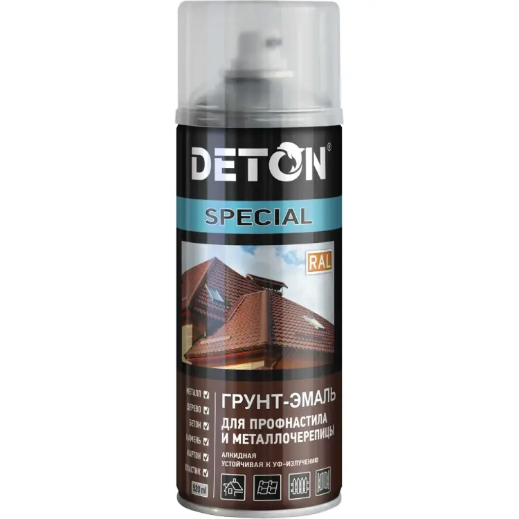 Грунт-эмаль для профнастила и металлочерепицы Deton DTN-A07321 Грунт-эмаль для профнастила и металлочерепицы Deton DTN-A07321