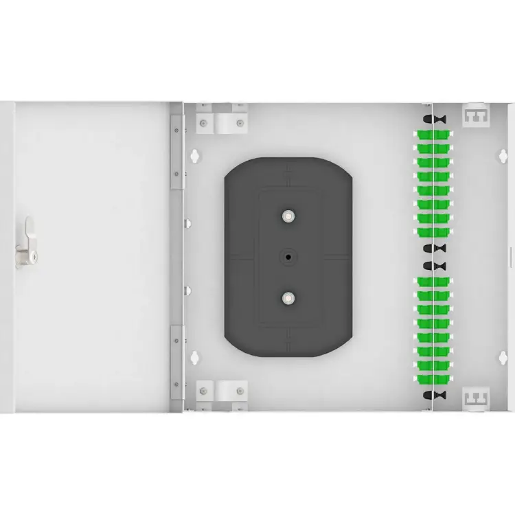 Настенный одномодовый укомплектованный оптический кросс TopLan КРН-Top-32LC/A-OS2-GY