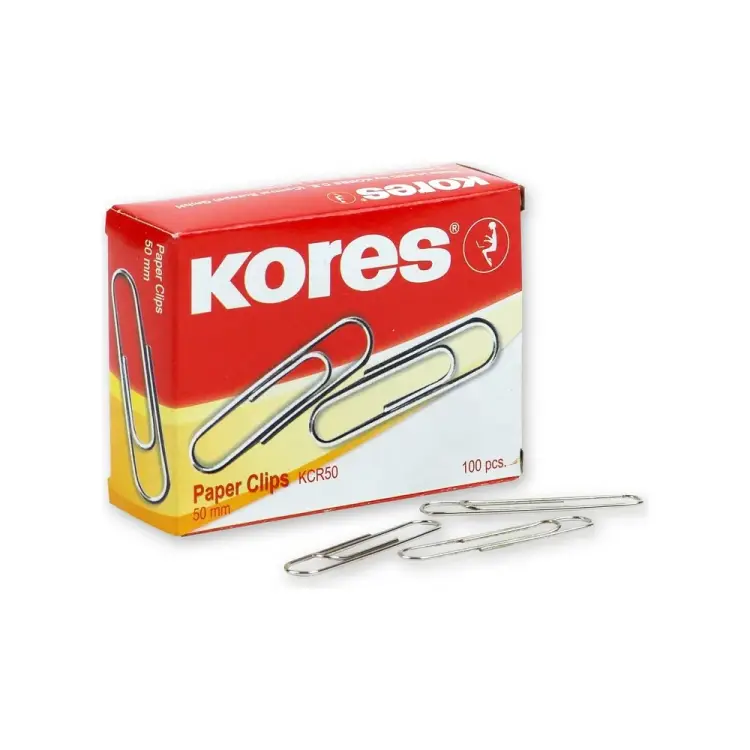 Никелированные скрепки Kores 65495