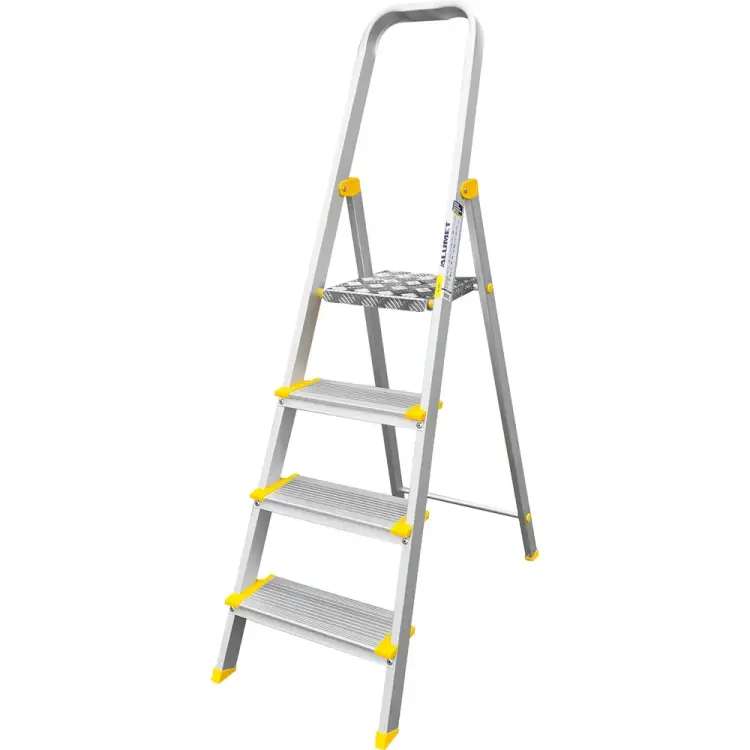 Профессиональная алюминиевая анодированная стремянка Алюмет АS704 Профессиональная алюминиевая анодированная стремянка Алюмет АS704