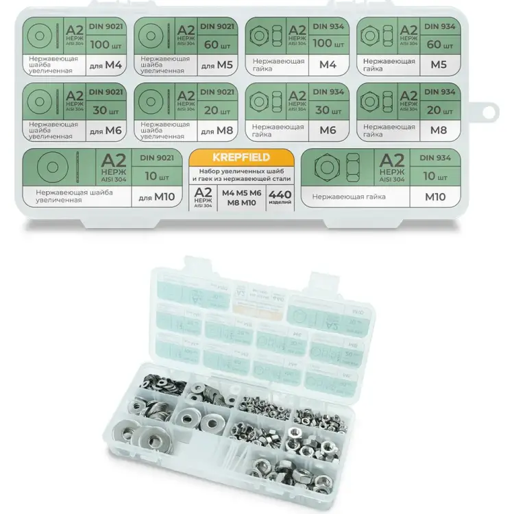 Набор увеличенных шайб KREPFIELD Набор09метрика440