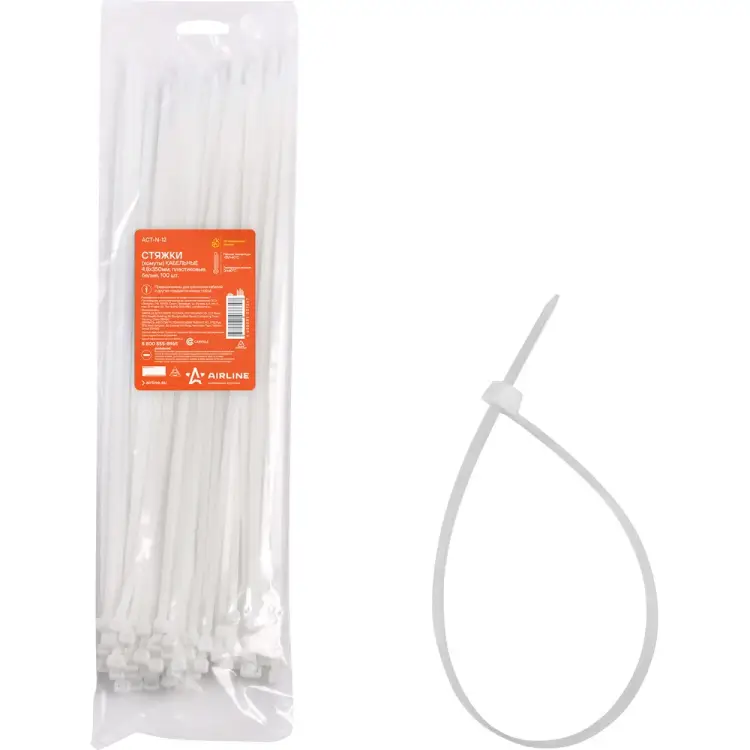 Пластиковые кабельные стяжки-хомуты Airline ACT-N-12