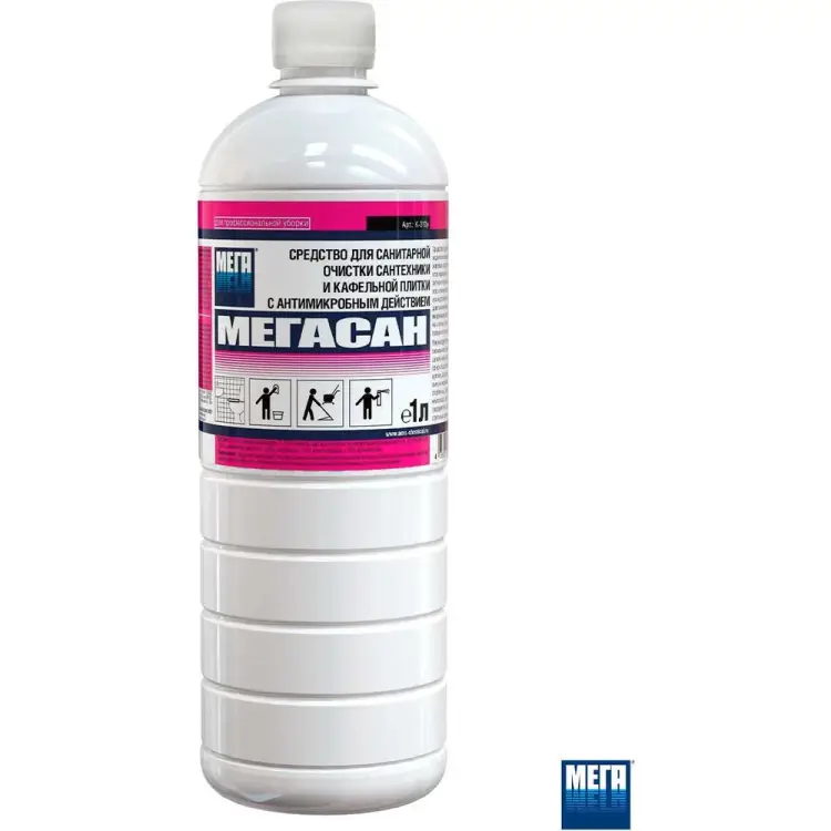 Концентрированное средство для очистки сантехники и кафельной плитки Мега МЕГАСАН К-310у