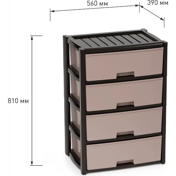 Комод ЗПИ "Альтернатива" Колорит 4-х секцион. широкий венге М8761