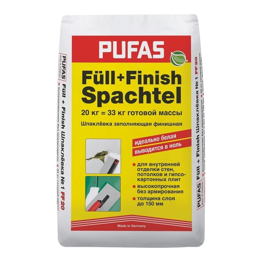 Заполняющая финишная шпаклевка Pufas FüII + Finish М 003007092 Заполняющая финишная шпаклевка Pufas FüII + Finish М 003007092