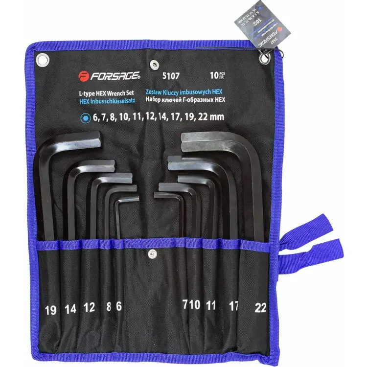 Набор шестигранных Г-образных ключей Forsage F-5107(18814) Набор шестигранных Г-образных ключей Forsage F-5107(18814)