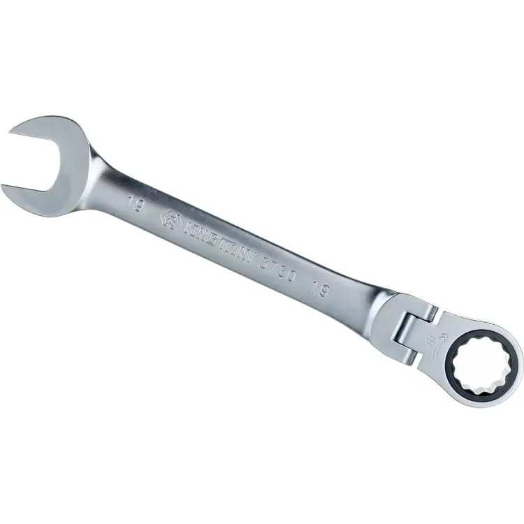 Трещоточный комбинированный ключ с шарниром KING TONY 373019M