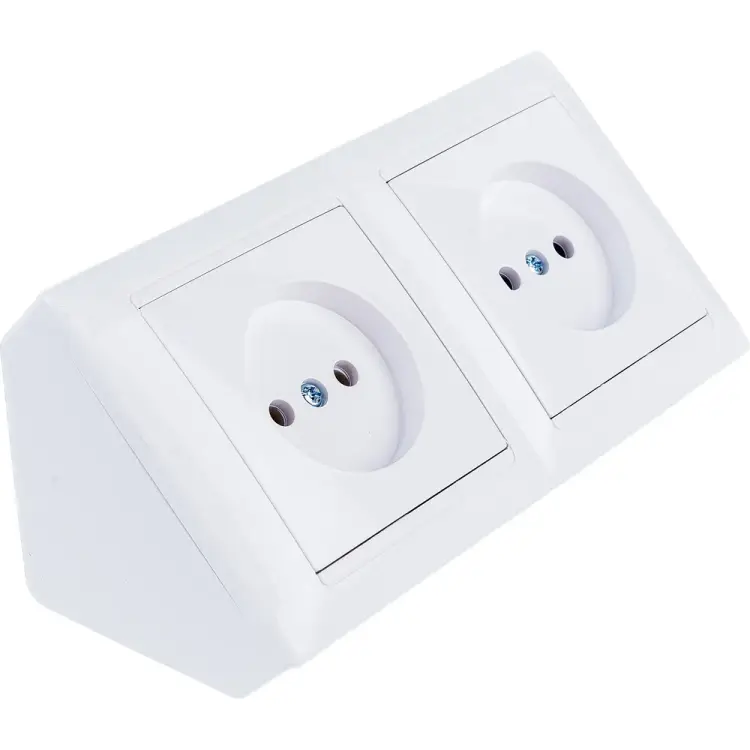 Угловой блок двухместной розетки BYLECTRICA серия СТИЛЬ РА16-751