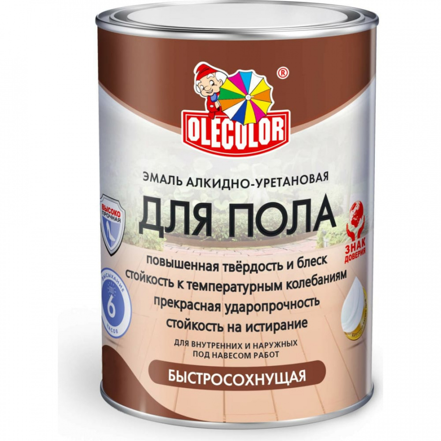 Алкидно-уретановая быстросохнущая эмаль для пола Olecolor 4300007481