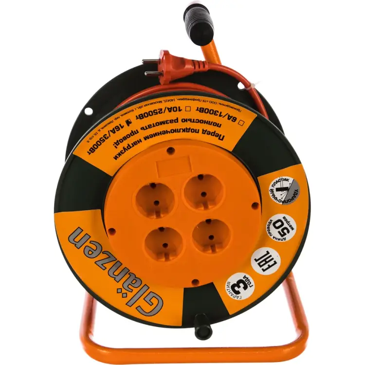 Силовой удлинитель на катушке GLANZEN EB-50-006 00-00000524 Силовой удлинитель на катушке GLANZEN EB-50-006 00-00000524