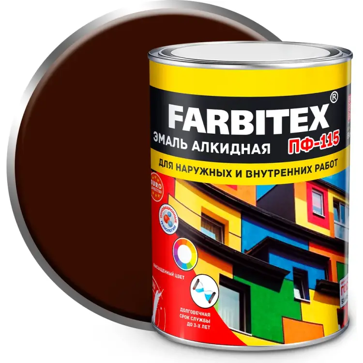 Алкидная эмаль Farbitex ПФ-115 4300006011 Алкидная эмаль Farbitex ПФ-115 4300006011