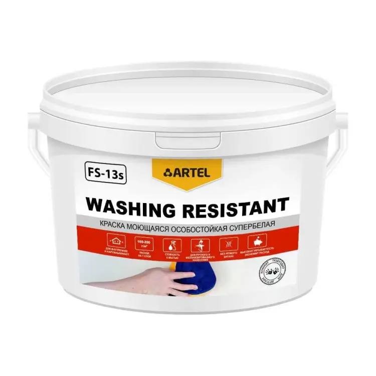 Краска Artel FS-13s ВД-АК моющаяся, особостойкая, супербелая, 14 кг С0000006653 Краска Artel FS-13s ВД-АК моющаяся, особостойкая, супербелая, 14 кг С0000006653