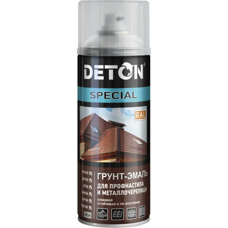 Грунт-эмаль для профнастила и металлочерепицы Deton DTN-A07359 Грунт-эмаль для профнастила и металлочерепицы Deton DTN-A07359