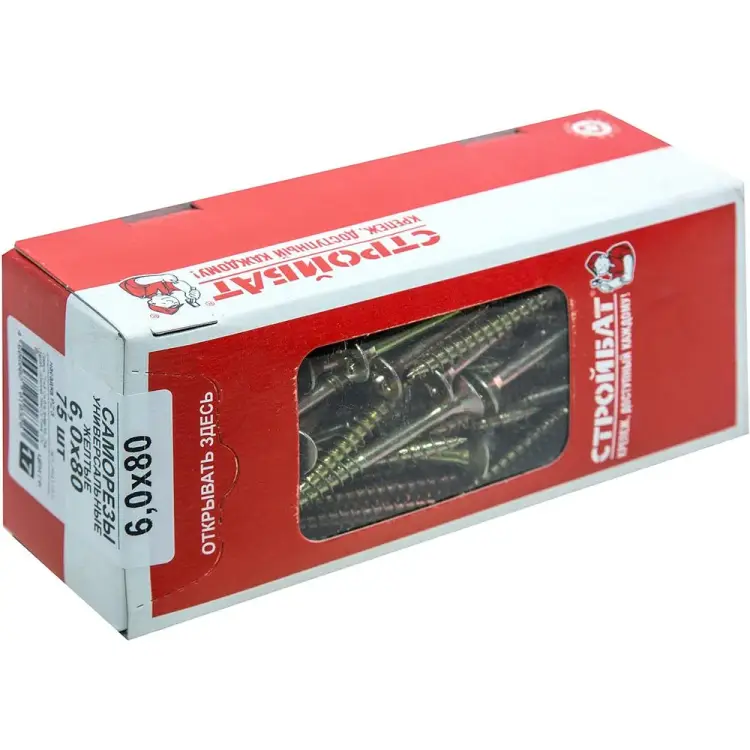 Универсальные саморезы Стройбат 6,0x80 75 шт 110631