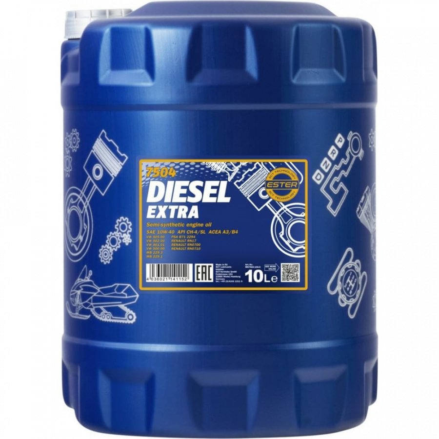 Полусинтетическое моторное масло MANNOL DIESEL EXTRA 10W40