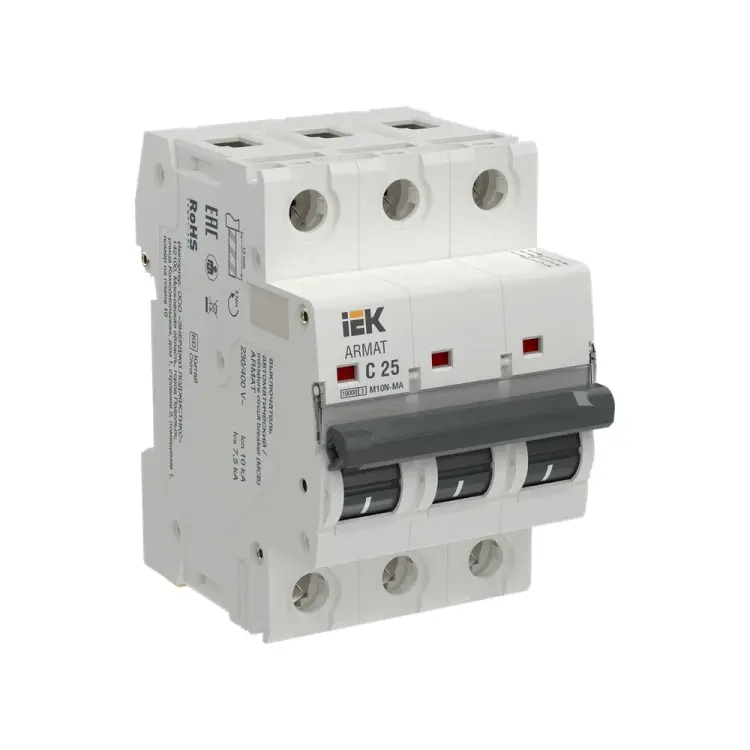 Автоматический выключатель IEK ARMAT M10N-MA 3P C 25А AR-M10N-MA-3-C025