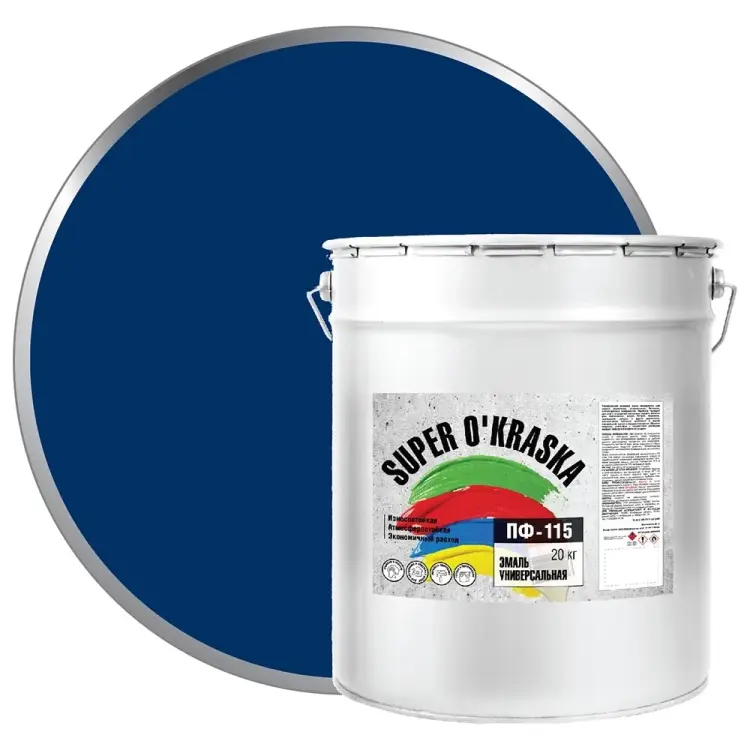 Эмаль super maler Синий 20кг Лк-00005661
