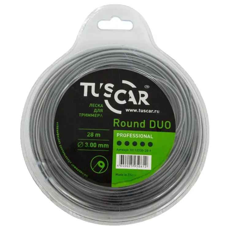 Леска для триммера TUSCAR Round DUO Professional 10112530-28-1