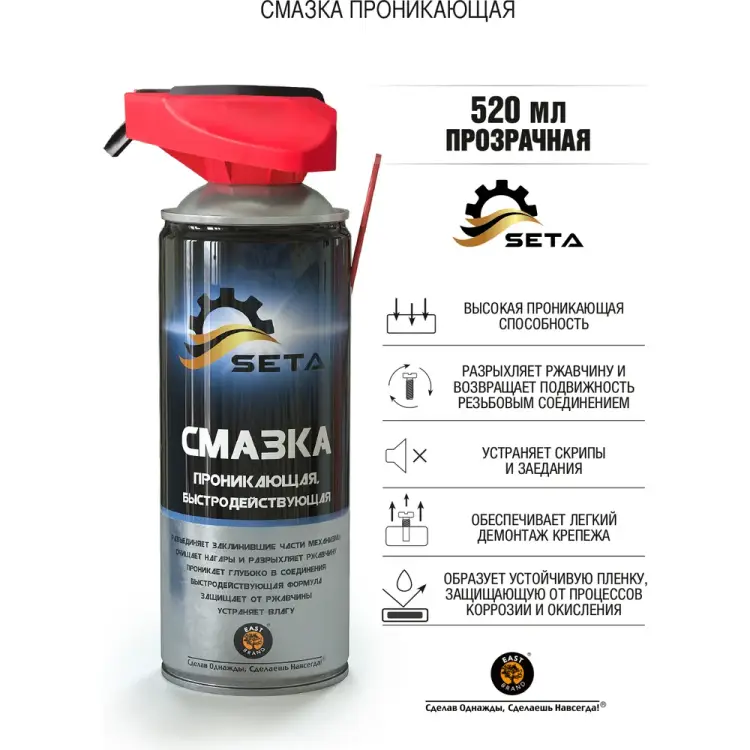 Быстродействующая проникающая смазка SETA Anti-Rust S1001