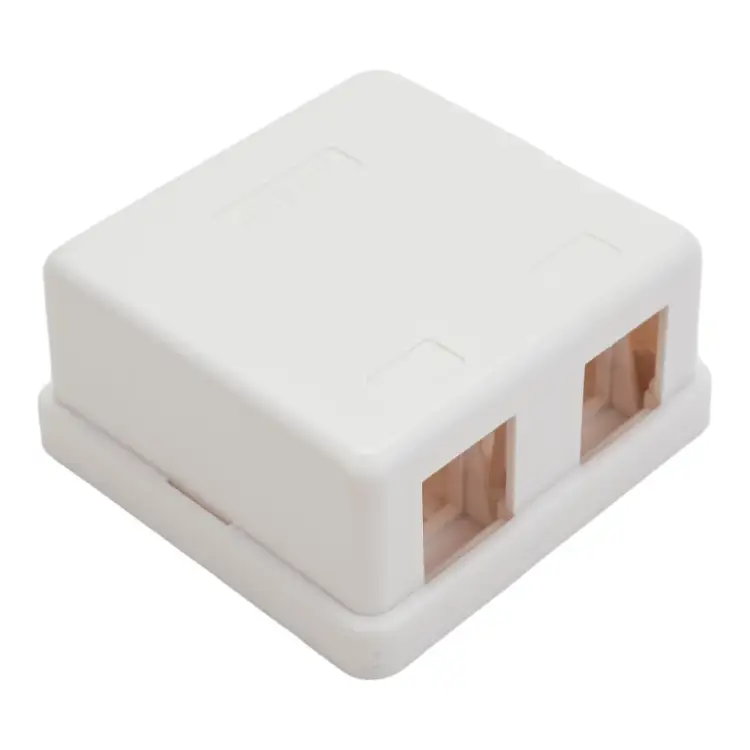 Корпус настенной розетки под 2 модуля Keystone NETLAN EC-UWO-2KJ-WT-10