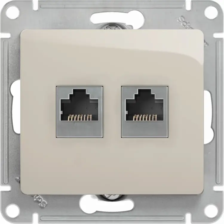 Механизм двойной розетки Systeme Electric Glossa GSL000985