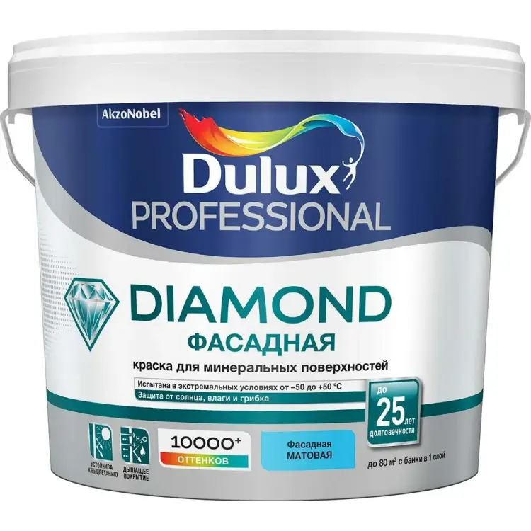 Гладкая фасадная краска для минеральных поверхностей Dulux 5183702 Гладкая фасадная краска для минеральных поверхностей Dulux 5183702