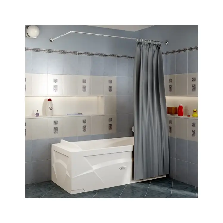 Г-образный карниз для шторы на прямоугольную ванну Радомир 1-12-2-0-0-992