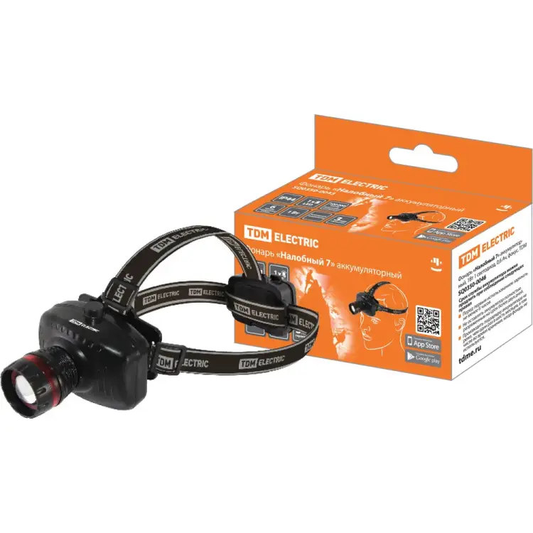 Аккумуляторный фонарь TDM ELECTRIC Налобный 7 SQ0350-0046