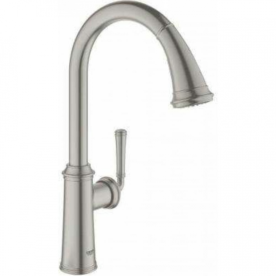 С-образный высокий выдвижной смеситель для кухонной мойки Grohe Gloucester