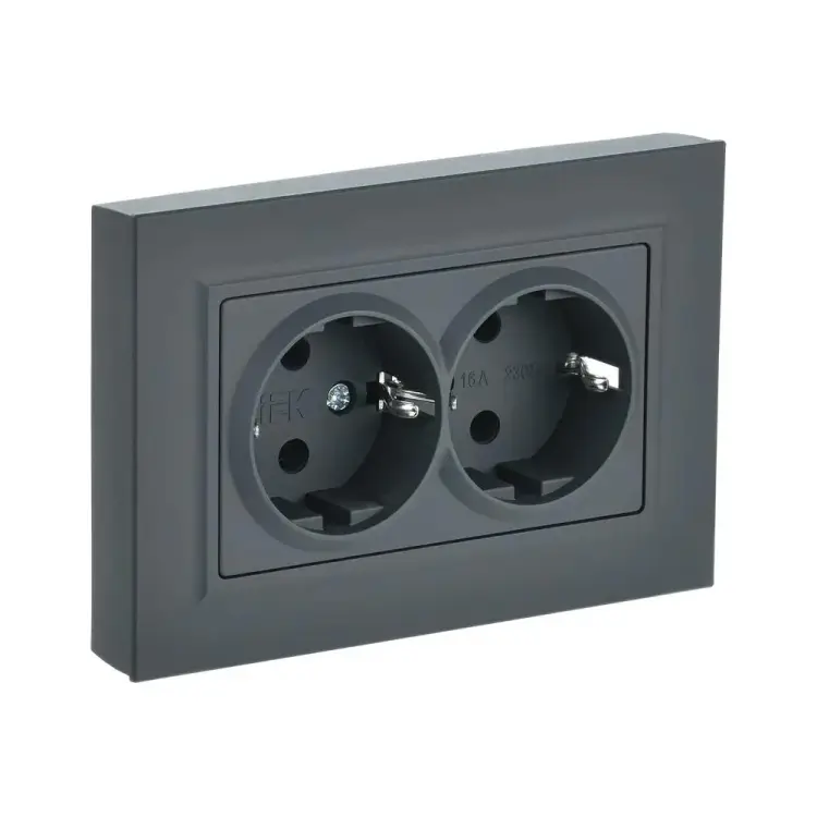 Двухместная розетка IEK Brite рс12-3-брг BR-R21-16-K53-F