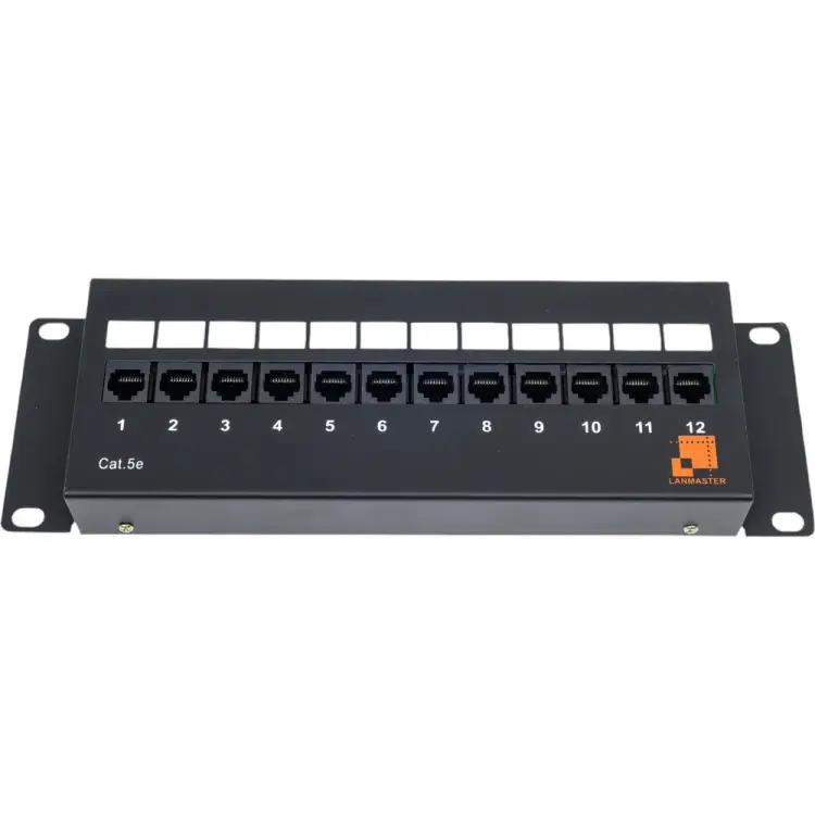Горизонтальная настенная патч-панель LANMASTER LAN-PPF12U5E/W