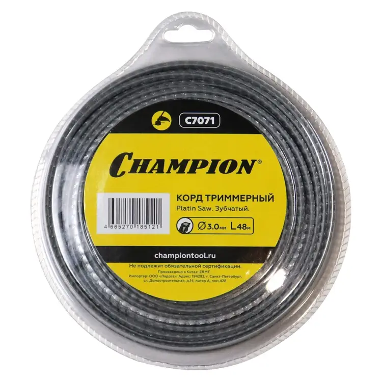 Зубчатый триммерный корд Champion 3.0 мм; 48 м C7071