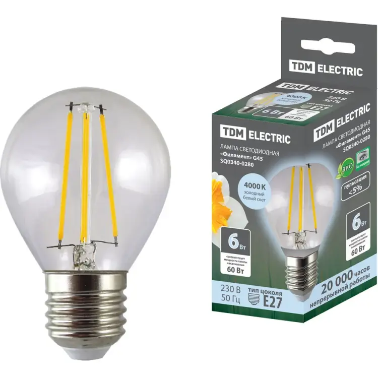 Светодиодная лампа TDM ELECTRIC Филамент SQ0340-0280