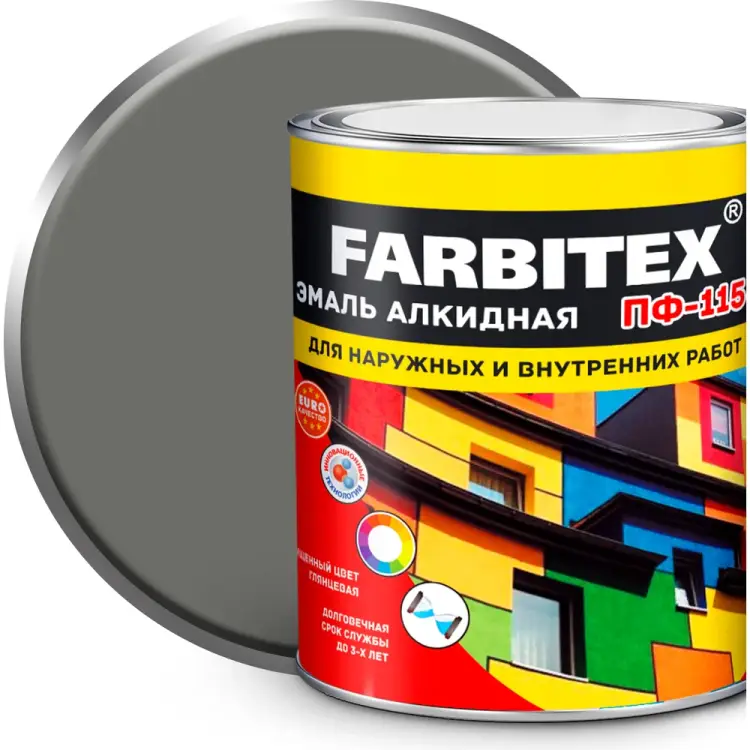Алкидная эмаль Farbitex ПФ-115 4300001657 Алкидная эмаль Farbitex ПФ-115 4300001657