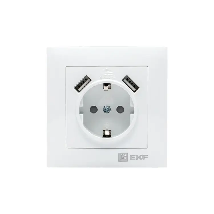 Одноместная розетка EKF Валенсия PROxima EWR16-028-10-2USB