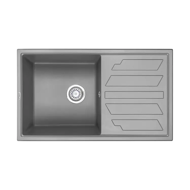 Оборачиваемая кварцевая кухонная мойка GRANULA GR-8002 GR-8002 алюминиум