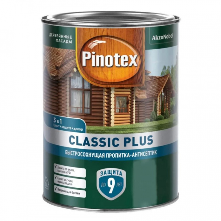 Быстросохнущая пропитка-антисептик Pinotex CLASSIC PLUS