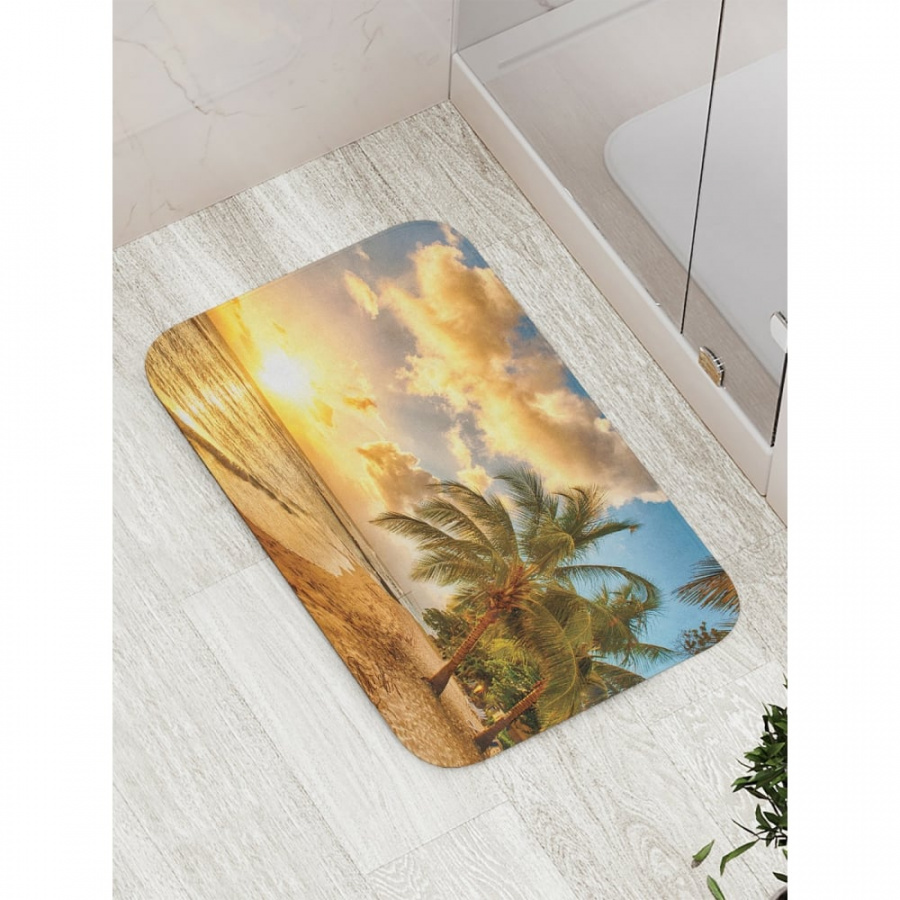 Противоскользящий коврик для ванной, сауны, бассейна JOYARTY Мечтательные тропики