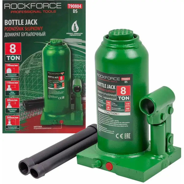 Гидравлический бутылочный домкрат Rockforce RF-T90804(DS)(51452)