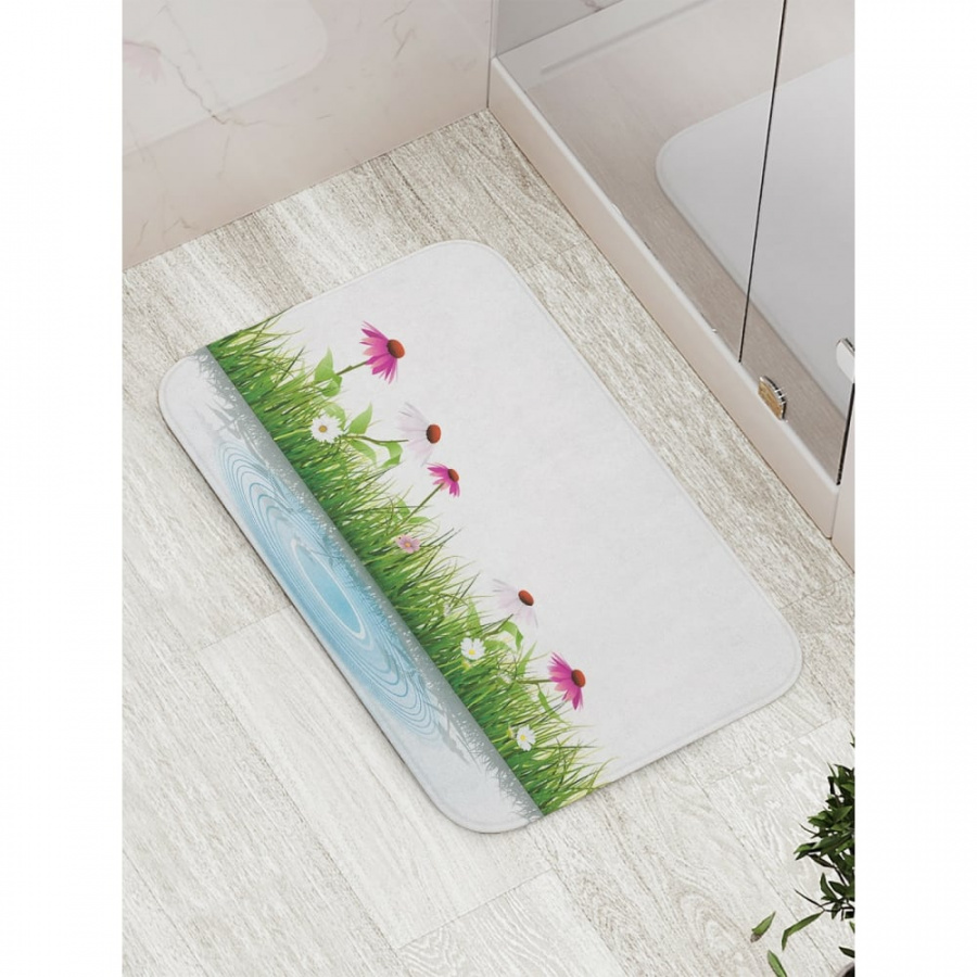Противоскользящий коврик для ванной, сауны, бассейна JOYARTY Речные цветы