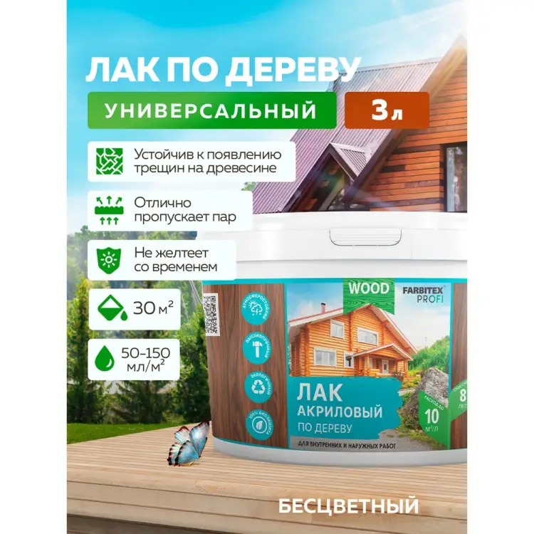 Универсальный акриловый лак по дереву Farbitex 4300004852