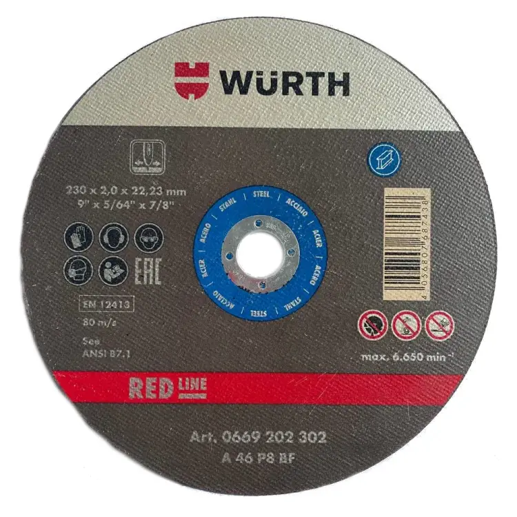 Отрезной диск по стали Wurth Red Line 1669202302092 1 Отрезной диск по стали Wurth Red Line 1669202302092 1