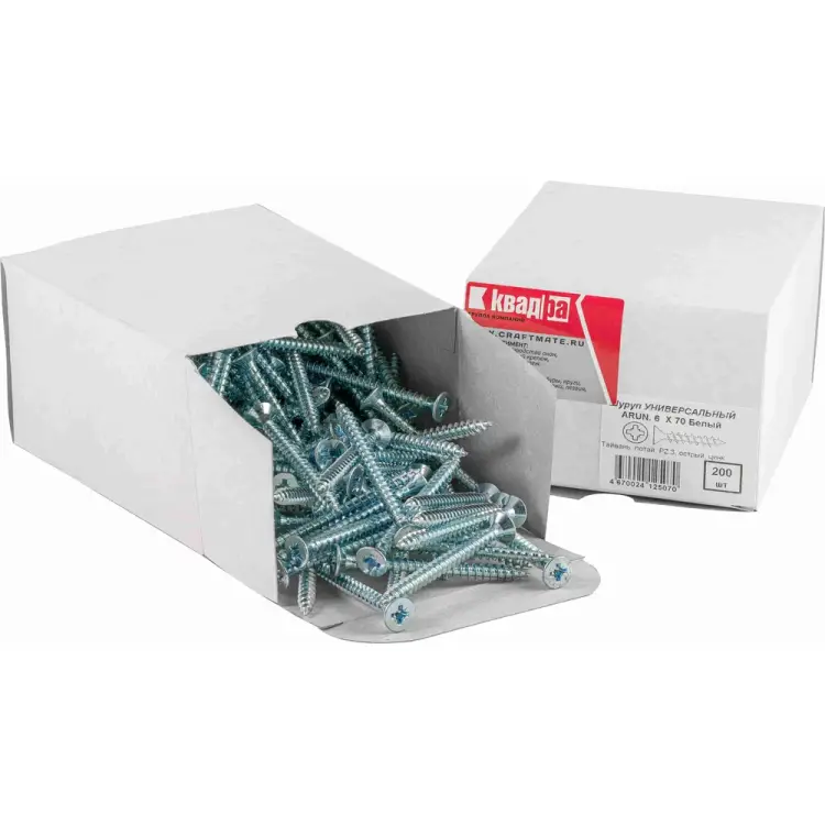 Универсальный саморез КВАДРА 6x70 200 шт. 603070020011