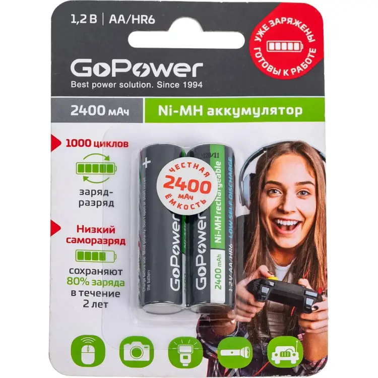 Предзаряженный аккумулятор GoPower RTU 00-00018320