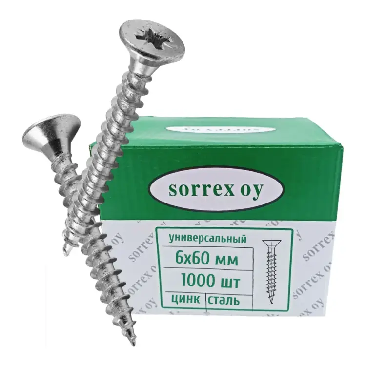 Универсальный саморез SORREX 6х60 1000 шт. SU-1C-06-060 1000