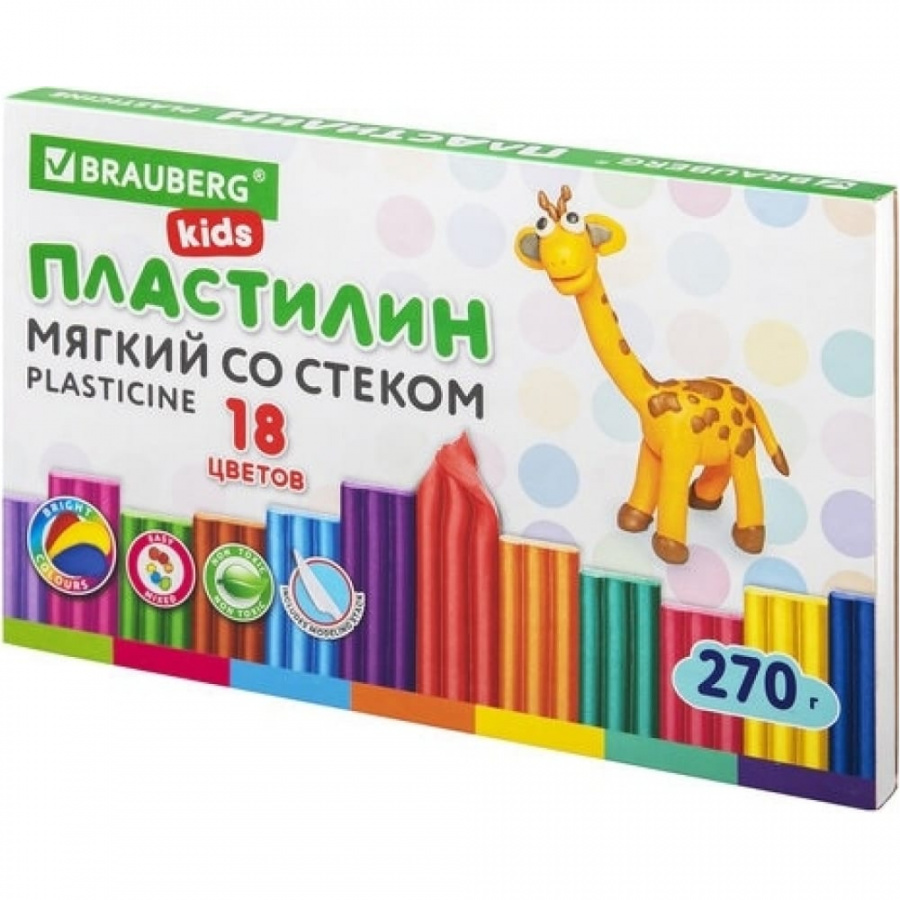 Мягкий восковой пластилин BRAUBERG KIDS