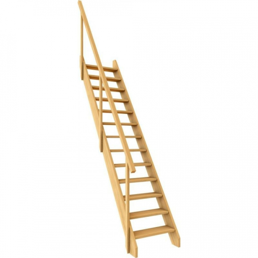 Прямая деревянная лестница ТДВ Стандарт ЛМ-02