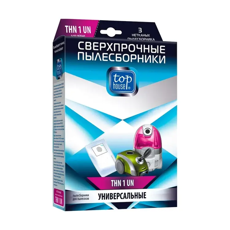 Универсальный сверхпрочные нетканые пылесборники TOP HOUSE THN 1UN 392524 Универсальный сверхпрочные нетканые пылесборники TOP HOUSE THN 1UN 392524