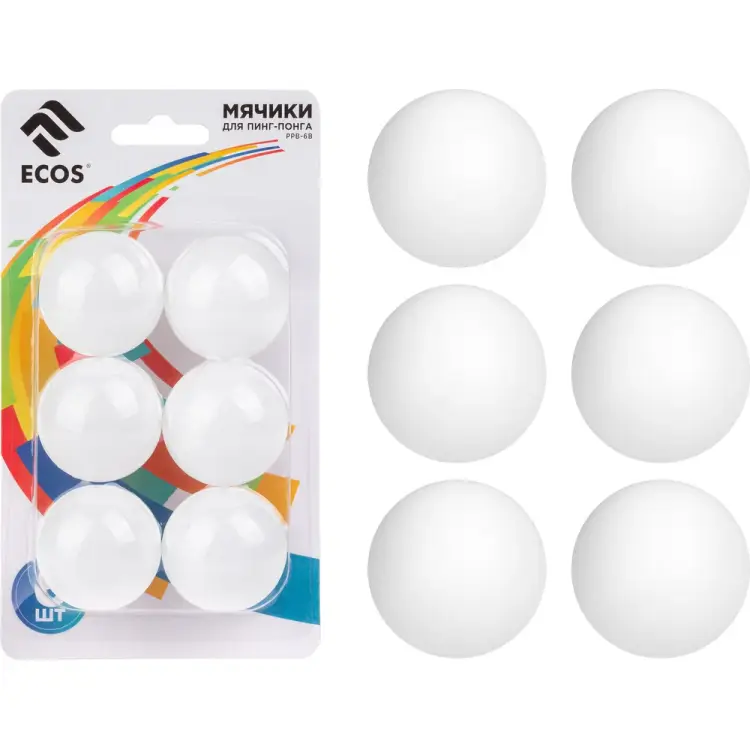 Мячики для пинг-понга Ecos PPB-6B 323118