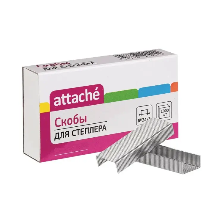 Никелированные скобы для степлера Attache №24/6 1000 шт. 865790